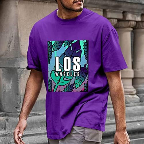 ZDDO Férfi Nyári pólók Rövid Ujjú Levél Nyomtatás Alkalmi Hawaii Tees Strand Maximum Atlétikai Sport Sleeve T-Shirt Tartály
