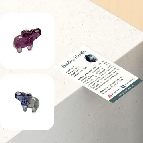 VIE VIE Szivárvány Fluorit Mini Faragott Elefánt, Vegyes Szín, 1.5x1cm, Egységes