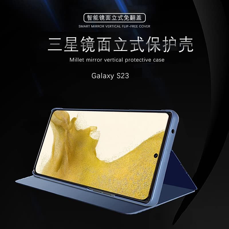 OOPKINS Kompatibilis a Samsung Galaxy S23 Esetben Luxus Bookstyle Tisztán Ablak Electroplate Stand Teljes Testet Védő Flip