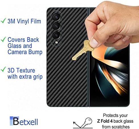 Z Hajtás 4 Bőr Wrap 3M Fólia Védő Hátsó Üveg Samsung Galaxy Z Fold 4 Bőr (Carbon Fiber)