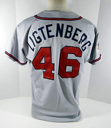 1997 Atlanta Braves Kerry Ligtenberg 46 Játékban Használt Szürke Jersey Robinson 50 P - Játék Használt MLB Mezek
