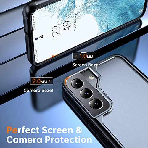 LK [5-in-1] a Samsung Galaxy S22 Esetben, 5G, 2 Csomag Edzett Üveg kijelző Védő fólia & 2 Csomag Lencse Védő, Matt-fejezd
