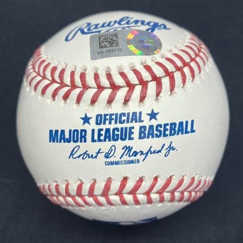 Max Scherzer 2013 AL Cy Young Aláírt Stat Baseball, MLB Holo - Dedikált Baseball