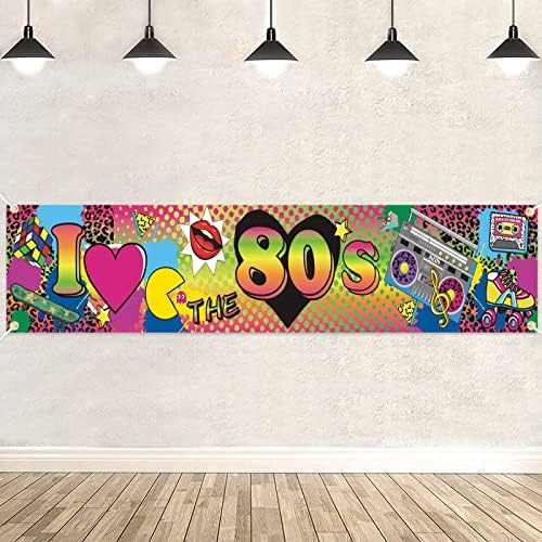KAINSY 80-as Szülinapi Parti Dekoráció Készlet - Vissza A 80-as Banner a Hip-Hop, Téma Háttér Retro Trend Graffiti Hátteret