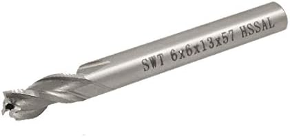 X-mosás ragályos 6mm x 6mm x 15mm x 57mm Egyenes fúró lyukat Fúr Lyukat Csavart HSS Fúró Bit(Orificio de perforación de vástago