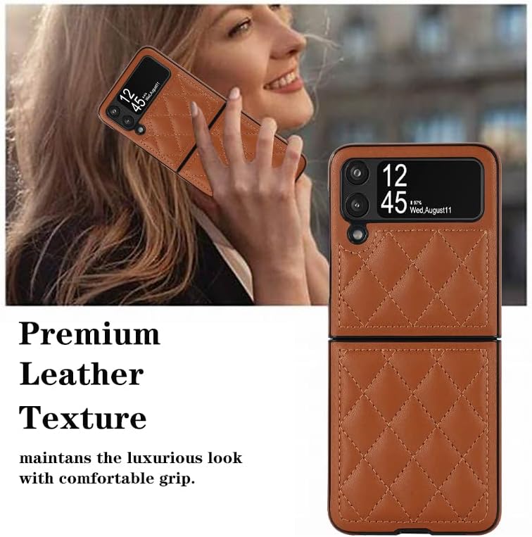 XIZYO Célja a Samsung Galaxy Z Flip 4 Esetben, Bőr Puha Luxus Slim Gyémánt Alakú Flip tok a Nők, Férfiak, Ütésálló Lökhárító