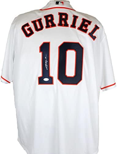 Yuli Gurriel Dedikált Houston Astros Fehér Nike Jersey - SZÖVETSÉG W *Ezüst - Dedikált MLB Mezek