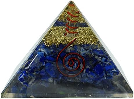 HARMONIZÁLJA Lapis Lazuli Gyógyító Kristály Piramis, Réz Csakra Jelképe Pozitív Energia Generátor-EMF Védelem Jóga Meditáció