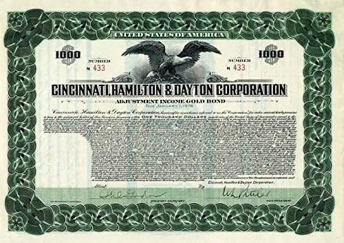 Cincinnati, Hamilton pedig Dayton Corporation - Arany Bond (Uncanceled)