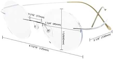 CessBlu Keret Nélküli Anti Blue Ray Titán Kerek Számítógépes Szemüveg Nők Férfiak Olvasó Szemüveg