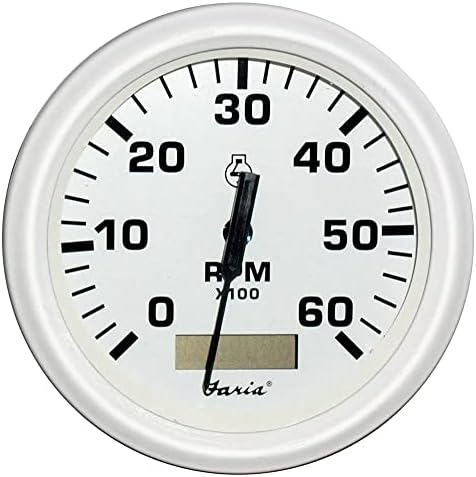 Faria 33132 Ruha Fordulatszámmérő Műszer a Hourmeter 6000 RPM - Fehér, 4