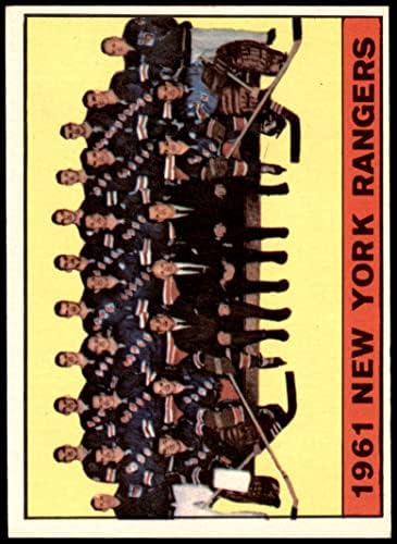 1961 Topps 63 Rangers Csapata a New York Rangers-Jégkorong (Hoki-Kártya) EX Rangers-Hoki
