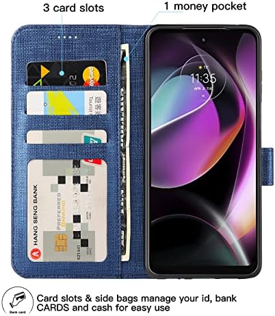 Foluu a Motorola Moto G 5G (2022) Esetben, Flip/Folio Cover Tárca Mágneses Bezárása Kártya Slot Pénz Jogosultja Állvány Állvány