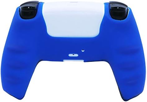 Teebo Borító Bőr tok Sony PS5 Dualsense Vezérlő, Szilikon Borító Playstation 5-Vezérlő x 1(Álcázás Kék) a Hüvelykujj Markolat
