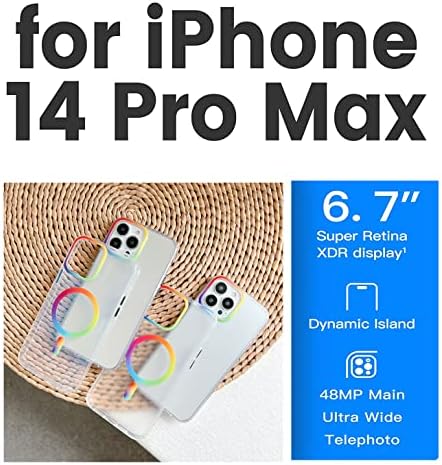Mágneses tok iPhone 14 Pro Max Esetben,[Kompatibilis Magsafe] Ütésálló Katonai szintű Védelem,14 Pro Max Telefon Esetében,Férfiak,
