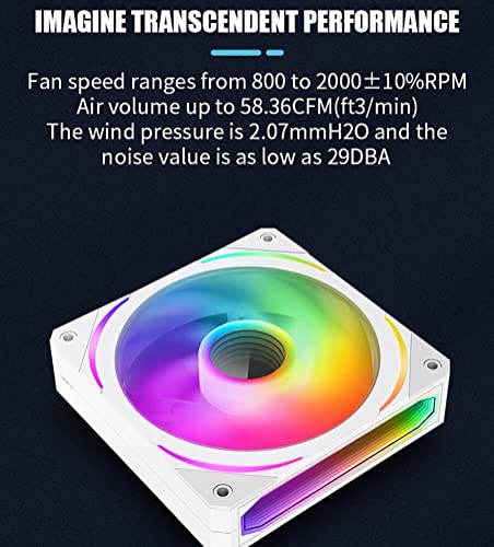 Remeg Tartály Prizma 120mm GEN5 Címezhető-RGB esetben Ventilátor Fehér,Sokoldalú Infinity Tükör RGB Fény Hatása 5V 3PIN Alaplap