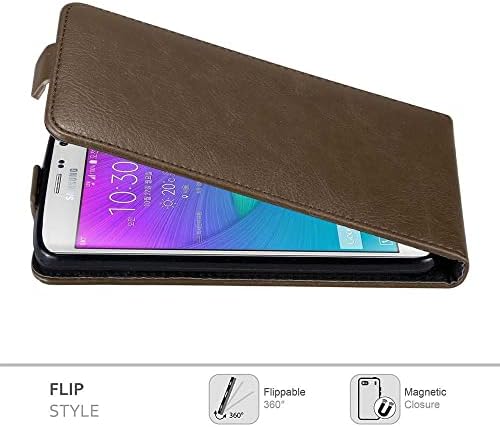 Cadorabo Esetben Kompatibilis a Samsung Galaxy Note él a Kávé Barna - Flip Stílus az Esetben a Mágneses Bezárása - Pénztárca