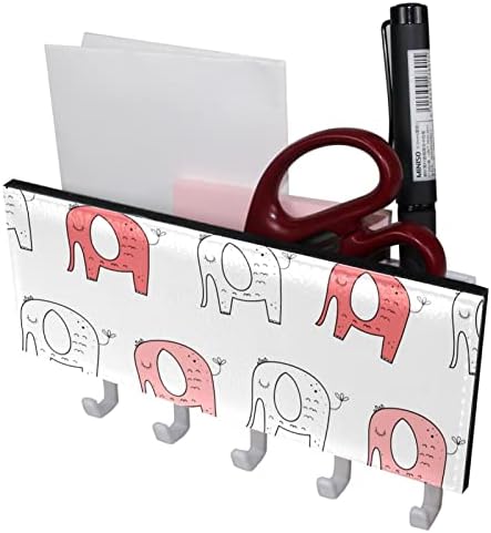 Elefánt Aranyos Fehér Rack Szervező 5 Horgok Fali Fürdőszoba, Konyha Polc Rack Többfunkciós Tároló Polc