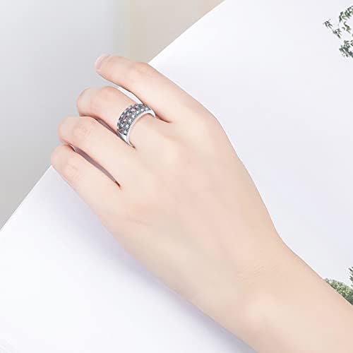Női Vintage Gyönyörű Gyémánt, Ezüst Eljegyzési Jegygyűrű, Gyűrű, Gyűrűk Csomag