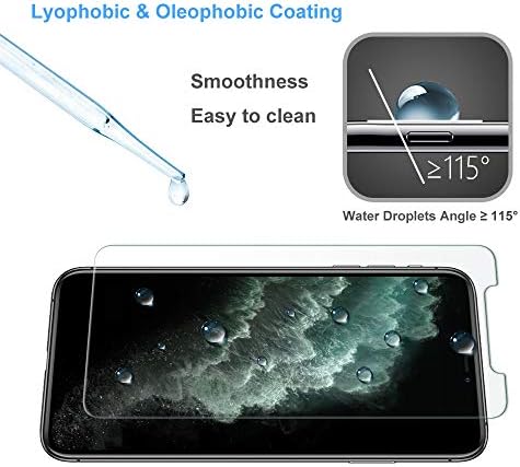 ZynxHisen Screen Protector [2-Pack] iPhone 11 Pro/X/XS 5.8, Elfogadása Japán Asahi Glass, HD Edzett Üveg Film, Könnyű Telepítés