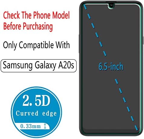 HPTech (2 Csomag), amelynek Célja a Samsung Galaxy A20s Edzett Üveg kijelző Védő fólia, Anti Karcolás, Buborék Ingyenes,