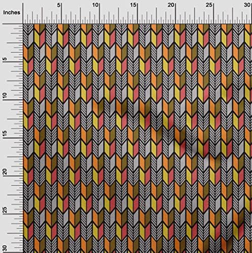 oneOone Pamut Poplin Twill Narancssárga Anyag Geometriai Foltvarrás Kellékek Nyomtatás Varrás Szövet, A gyár által 56 cm