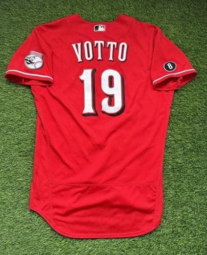 Joey Votto Cincinnati Reds Játék Használt Jersey 2021 299th Karrier HR MLB Auth - MLB Meccset Használt Mezek