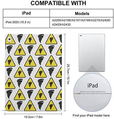 Tornádó Ismételje meg a Narancssárga Tabletta Esetben Slim Flip Állvány Védő Fedél tolltartó Kompatibilis IPAD 2020 （10.2