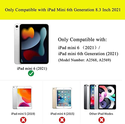 iPad Mini 6 Esetben a Ceruza-tartó Heveder, APOLL PU Bőr Auto Ébredj Alvó Állni csuklópánt Váll Kors Kézitáska Fedezni 6.