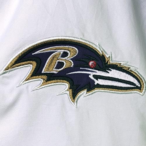 Starter Férfi Fehér/Lila Baltimore Ravens csütörtök Este Fél Futballpálya-Zip Pulóver Kabát