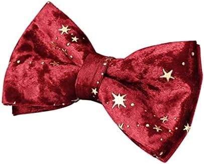XWWDP Személyre szabott Nyakörv Karácsonyi Piros Bársony csokornyakkendő Pet Nyakörvet Szett Arany Csillag Fesztivál Kutya