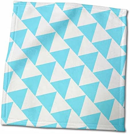 3dRose Háromszög minta. Világos Kék, fehér, retro átlós geometriai. - Törülközők (twl-183905-3)