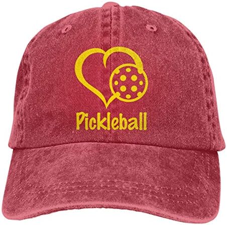 Férfi/Női Szív a Szeretet Pickleball Denim Szövet, Baseball Sapka, Állítható, Hip-Hop, Piros Kupakkal
