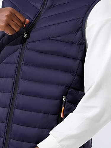 Kabátok Férfi - Férfi 1db Cipzár Elülső Mellény Puffer Kabát (Szín : Navy Kék, Méret : X-Small)