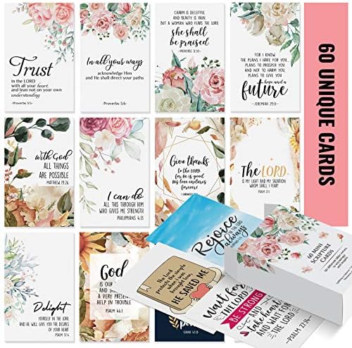 Dessie Ima Kártyák - 60 Mini Szentírás Kártyák Válogatott Bibliát. Tökéletes Női Biblia Tanulmányok, Napi Áhítat Nők Inspiráló