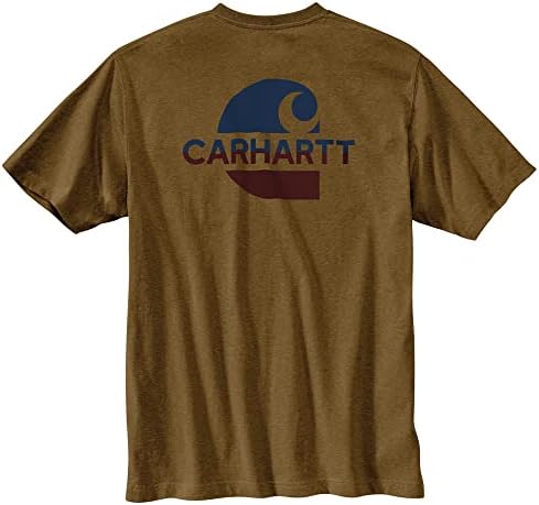 Carhartt Férfi 105710 Laza Fit Nehézsúlyú Rövid Ujjú Zsebében C Grafikus T-Shi