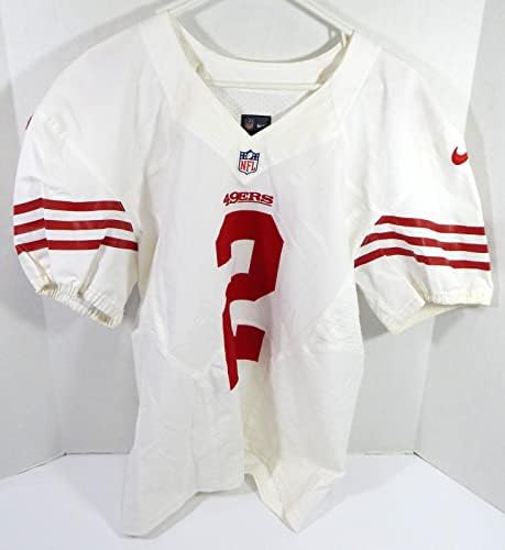 2012-es San Francisco 49ers David Akers 2 Játék Kiadott Fehér Jersey 42 267 - Aláíratlan NFL Játék Használt Mezek