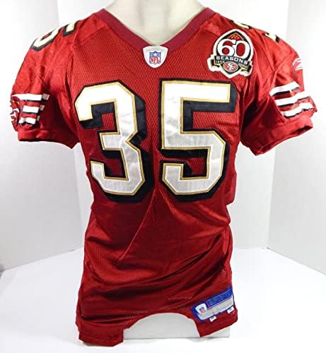 2006-ban a San Francisco 49ers Deke Cooper 35 Játékban Használt Piros Mez 60 S Patch 44 741 - Aláíratlan NFL Játék Használt
