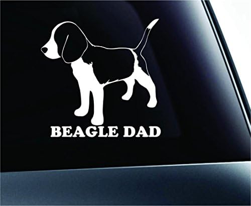 ExpressDecor Beagle Apa Kutya Szimbólum Matrica Fura Autó, Teherautó Matrica Ablak (Fehér)