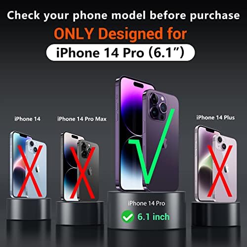 MOZOTER [6 az 1-ben Mágneses iPhone 14 Pro Esetben,[12 FT Ütésálló Kompatibilis Magsafe] [2 Db Üveg képernyővédő fólia+2