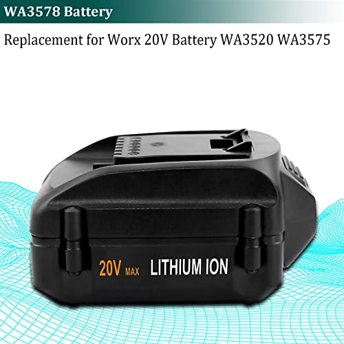 2 Csomag 20 Voltos 6.0 Á WA3578 Akkumulátor WA3868 Töltő Kompatibilis Worx 20V Lítium Akkumulátor WA3525 WA3520 WA3575 WG151s