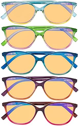 Eyekepper 5 Csomag Hölgyek Számítógépes Szemüveg - Kék Fény Szűrő Olvasók - Nagy Macska-Szem Divatos Szemüveg A Nők Amber