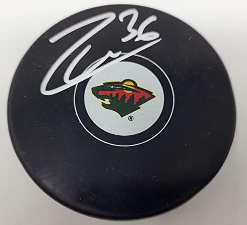 Mats Zuccarello aláírt Minnesota Wild NHL Logó Korong