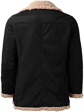 ZDDO Férfi Régi Kabát Plus Size, Téli egysoros Nyissa ki az Elülső Sherpa Fleece Bélelt Kabátok Meleg Megvastagodott Outwear