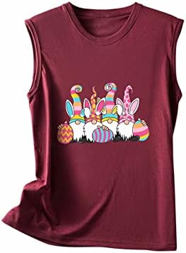 Húsvéti Pólók Női Ujjatlan Ünnep Tshirt Vicces, Aranyos Húsvéti Gnómok Tartály Felső Alkalmi Nyári 2023 Sleeve Póló