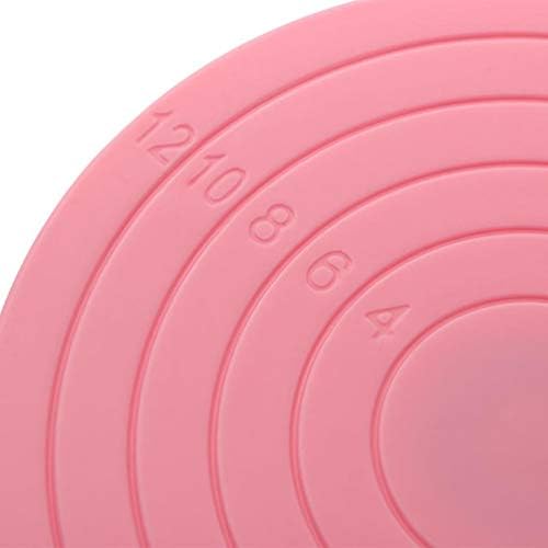 5.5 hüvelykes Forgó Torta Lemezjátszó Műanyag Forgó Torta Állvány Torta Dekoráció Clay Kézműves Projekt, Rózsaszín