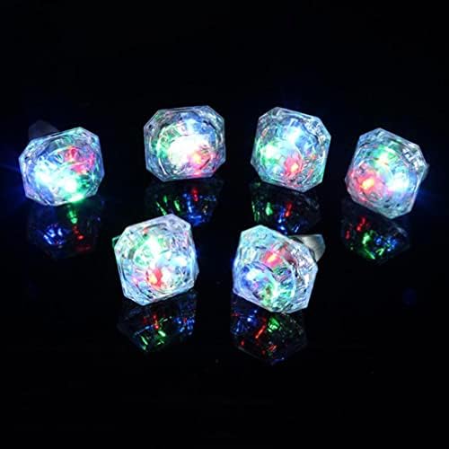 NUOBESTY Gyermek Játékok LED világít Gyémánt Bling Gyűrűk LED Világító Gyűrű világít Villog Gyűrűk Műanyag Gyémánt Gyerekek