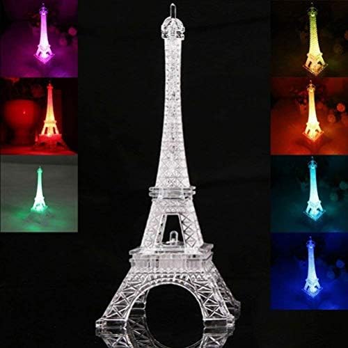 SOLUSTRE Eiffel-Torony Fény Szobor Akril Eiffel-Torony Éjszakai Fény, Mini Színes Eiffel-Torony LED Lámpa Romantikus Hangulatot,
