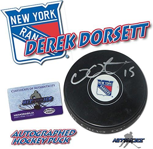 DEREK DORSETT Aláírt NEW YORK RANGERS Puck - w/COA ÚJ 7 - Dedikált NHL Korong