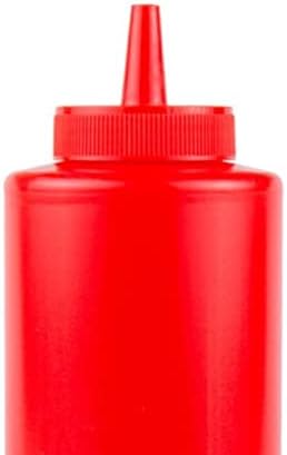Soro Essentials - 12 - Piros Műanyag Fűszer flakon 12 oz. Tökéletes Ketchup BBQ Szósz Szirup Fűszer, Kötszerek